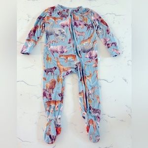 Posh Peanut UNISEX Zippered Footie (6-9 mos) King of the Jungle
